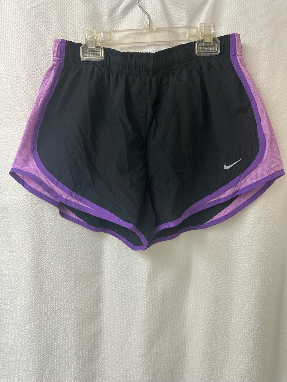 Nike Black and Purple Dry Fit Running Shorts - Size Large